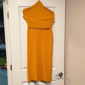 Bar III Strapless Mustard Dress